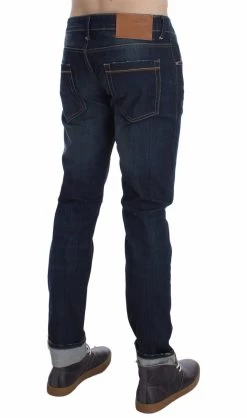 Acht Blue Wash Cotton Stretch Slim Skinny Fit Jeans