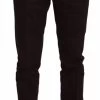 BENCIVENGA Brown Cotton Tapered Formal Men Pants