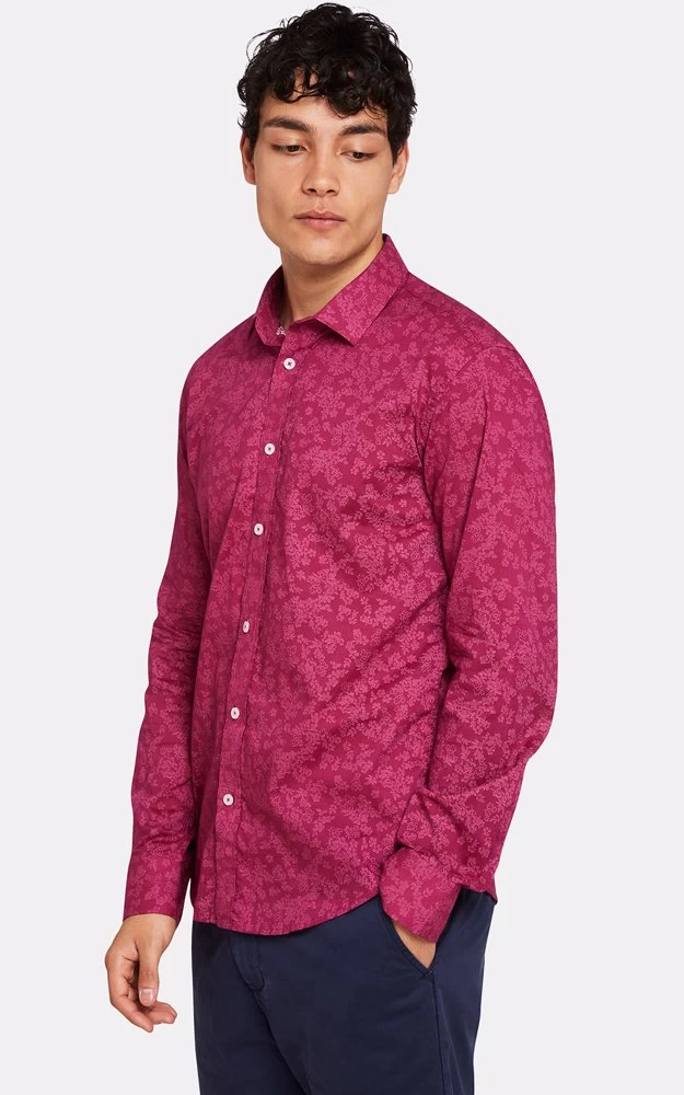 Oxford Men's Kenton Floral Print Shirt - Red 3 Oxford Men's Kenton Floral Print Shirt - Red - Image 3