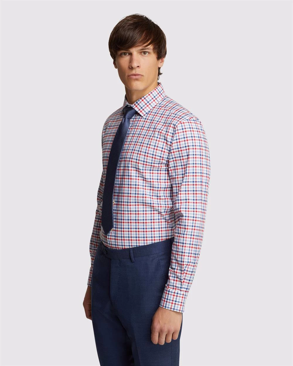 Oxford Men's Beckton Checked Shirt - Red/Navy 2 Oxford Men's Beckton Checked Shirt - Red/Navy - Image 2
