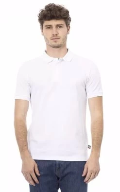 Baldinini Trend White Cotton Polo Shirt