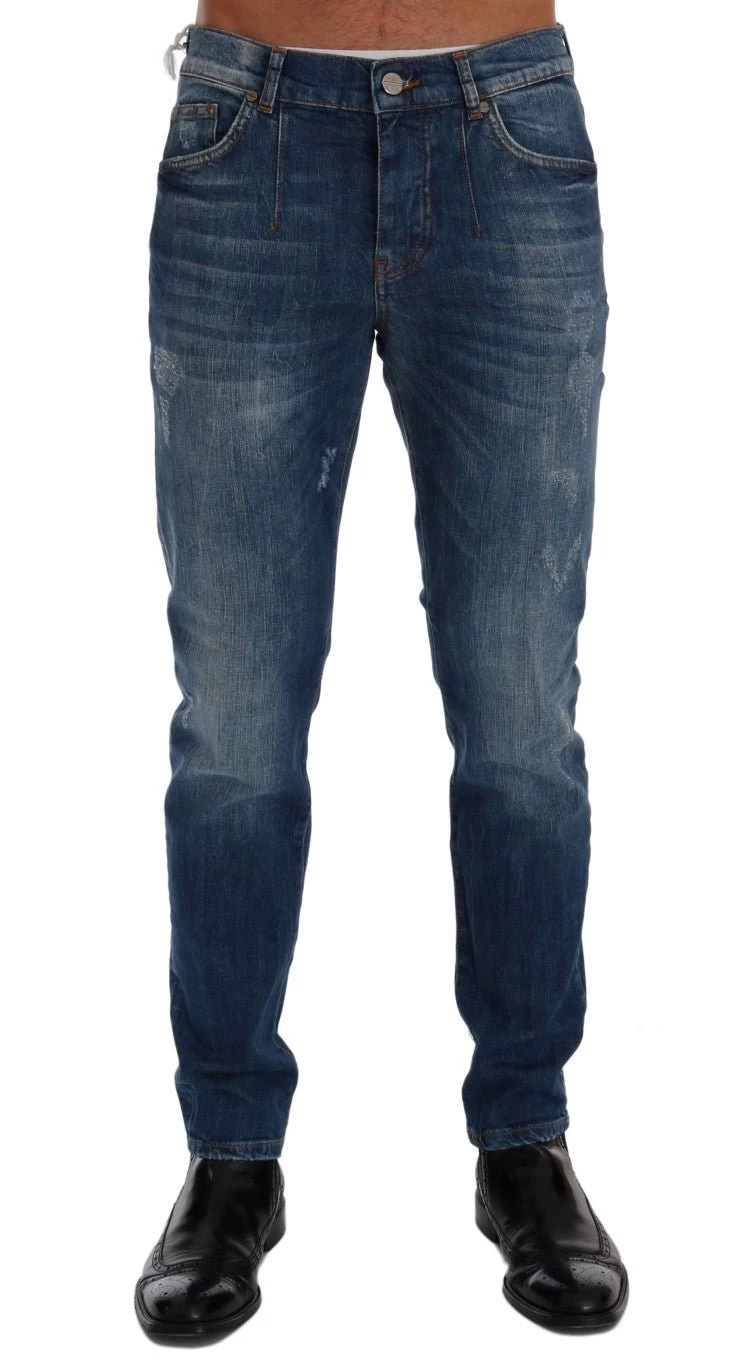 Frankie Morello Blue Wash Perth Slim Fit Jeans 1 Frankie Morello Blue Wash Perth Slim Fit Jeans