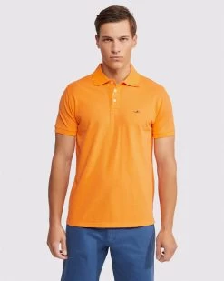 Oxford Men's Mark Pique Polo - Orange -Fashion Menswear Shop bc18e92d94756e94f404bc5a2a102fa2