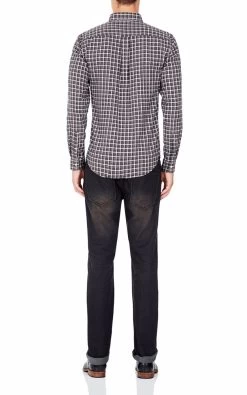 Oxford Men's Uxbridge Pocket Frnt Shirt Grey/Brnx - Grey/Brown -Fashion Menswear Shop bc50329cd5316e06b3c7c09748a3b1dd