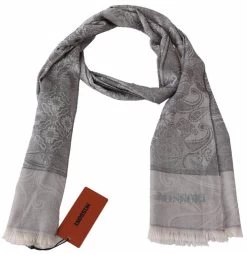 Missoni Gray Paisley Wool Unisex Neck Wrap Scarf -Fashion Menswear Shop bccd70ded60a970b34b1faeae7710db3