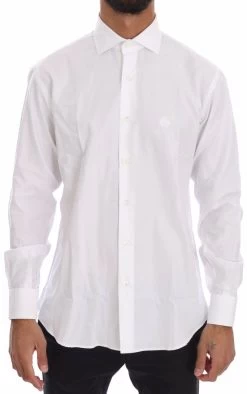 Cavalli White Striped Slim Fit Shirt