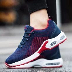 Beakey Mens Walking Shoes Lightweight Air Cushion Running Jogging Sneakers-Black Red -Fashion Menswear Shop bf8338ce51ed2b624be951c31adeeb27