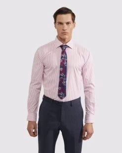 Oxford Men's Islington Regular Striped Shirt - Red