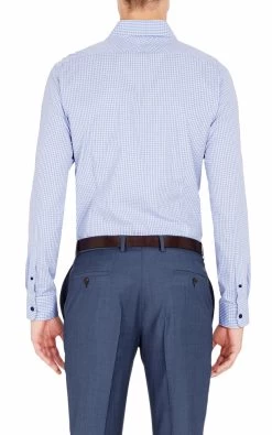 Oxford Men's Beckton Dobby Check Shirt - Blue 9 Oxford Men's Beckton Dobby Check Shirt - Blue -Fashion Menswear Shop c09e61c83f0f2f127f2e970696440290