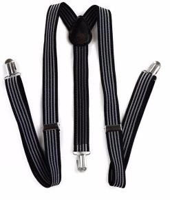 Mens Adjustable Black & White Striped Patterned Suspenders -Fashion Menswear Shop c119b6c2bbe7299e256cdf57e5b04a40