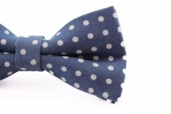 Mens Blue Grey & White Cord Polka Dot Patterned Bow Tie -Fashion Menswear Shop c229a44e49dcde1c7e40dc2941592207