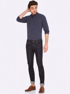 Oxford Men's Stratton Printed Shirt - Navy -Fashion Menswear Shop c2cfc2c18662d24ae421d7bc2a5fc7bf