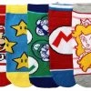 Super Mario Bros. Character Icons 5-Pair Ankle Sock Set