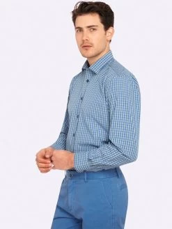 Oxford Men's Kenton Regular Fit Shirt - Blue/Green -Fashion Menswear Shop c3d709c8b78430f1f88db183ac2f8e83