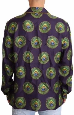 Dolce & Gabbana Dolce Gabbana Purple Green Logo Silk Mens Top Shirt 8 Dolce & Gabbana Dolce Gabbana Purple Green Logo Silk Mens Top Shirt -Fashion Menswear Shop c3da7d4c7ede588f5b23526c4d9d7e61