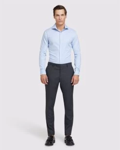 Oxford Men's Trafalgar Dobby Shirt - Light Blue -Fashion Menswear Shop c408770e7148ffb6a2f0b019a77e4ab8