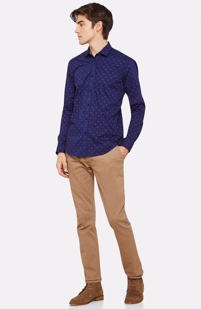 Oxford Men's Kenton Printed Shirt - Navy/Red 6 Oxford Men's Kenton Printed Shirt - Navy/Red - Image 6