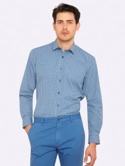 Oxford Men's Kenton Regular Fit Shirt - Blue/Green