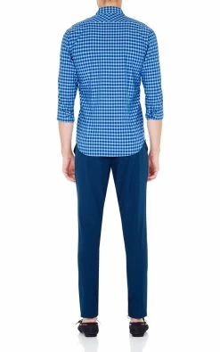 Oxford Men's Kenton Check Shirt - Blue -Fashion Menswear Shop c5305ec5f909acc913fd3da09b2beed0