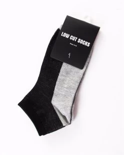 24 X Mens Low Cut Sport Casual Socks Bulk Pack Black & Grey
