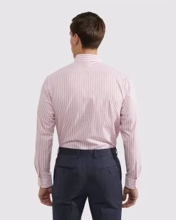 Oxford Men's Islington Regular Striped Shirt - Red -Fashion Menswear Shop c55d0183579a2c7585fa6d8d8e27c47c