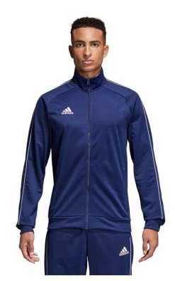 4 X Mens Adidas Core 18 Pes Zip Up Jacket Athletic Training Dark Blue/White