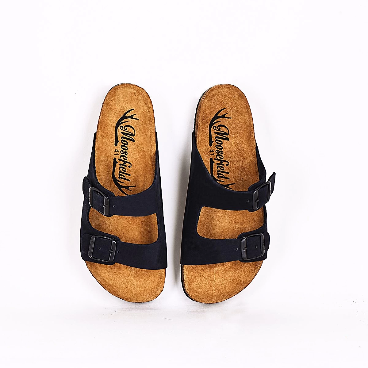 Moosefield Men's Arizona Leather Sandals - Navy 3 Moosefield Men's Arizona Leather Sandals - Navy - Image 3