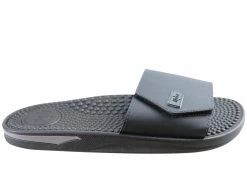 BR Sport Utah Mens Brazilian Comfort Slides Sandals With Massage Balls - Black