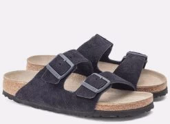 Birkenstock Arizona Suede Leather Midnight Soft Footbed Sandals - Blue -Fashion Menswear Shop c7ea3beb16592d0ffe0a548b37fb16a9