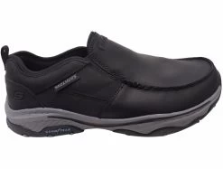 Skechers Mens Extra Wide Relaxed Fit Craster Moc Ringo Leather Shoes - Black