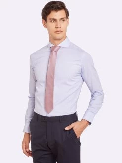 Oxford Men's Kensington Textured Shirt - Blue -Fashion Menswear Shop c8e9d1f2c1ba52ec889b9de7ba5d5a68