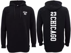 Men's Fleece Pullover Hoodie Jacket Bulls Chicago 23 Sweat Shirt Coat Jersey - Black