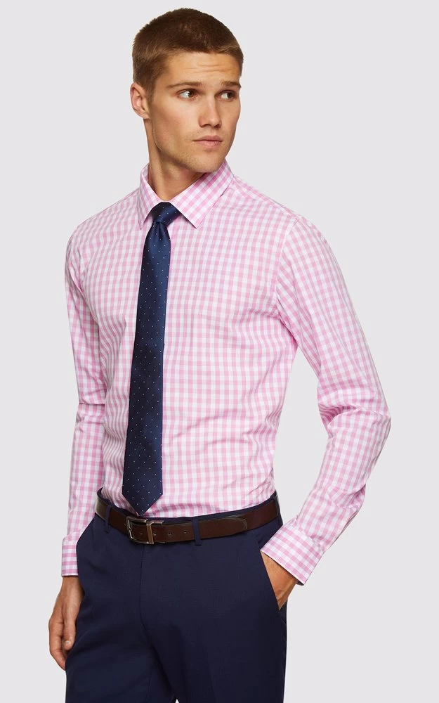 Oxford Men's Beckton Checked Shirt - Pink 2 Oxford Men's Beckton Checked Shirt - Pink - Image 2