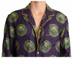 Dolce & Gabbana Dolce Gabbana Purple Green Logo Silk Mens Top Shirt 9 Dolce & Gabbana Dolce Gabbana Purple Green Logo Silk Mens Top Shirt -Fashion Menswear Shop cab515b680143b22225bf61366cf50ad