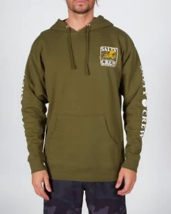 Mens Salty Crew Ink Slinger Fleece - Army -Fashion Menswear Shop cacb9e07c4f4c9d9b405b1ac12f133b4
