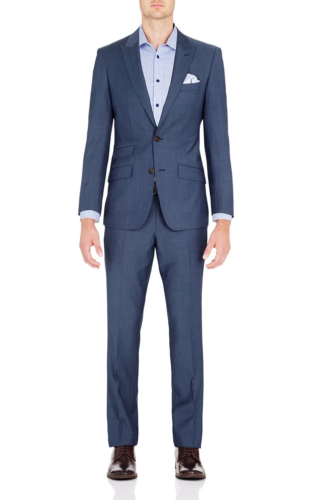 Oxford Men's Beckton Dobby Check Shirt - Blue 2 Oxford Men's Beckton Dobby Check Shirt - Blue - Image 2