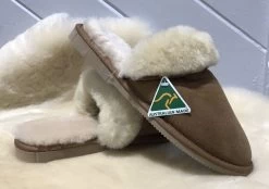 Merino Craft Ladies Scuff Slippers - Chestnut