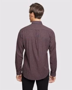 Oxford Men's Uxbridge Regular Ft Checked Shirt - Navy/Tan -Fashion Menswear Shop cc14a4809bf63cff774a97560736d920