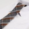 Mens Silver, Black & Orange Patterned 8Cm Neck Tie