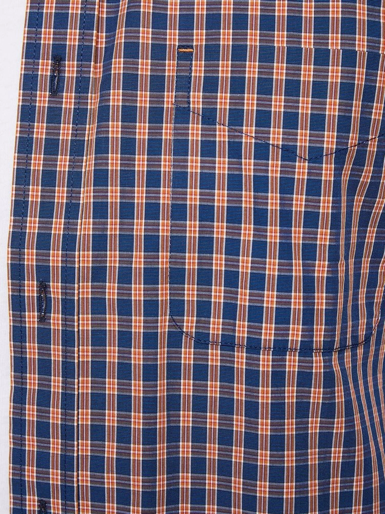 Oxford Men's Uxbridge Checked Shirt - Navy/Tan 6 Oxford Men's Uxbridge Checked Shirt - Navy/Tan - Image 6