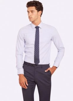 Oxford Men's Beckton Self Spot Shirt - Blue