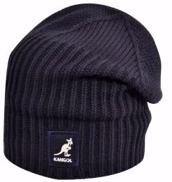 KANGOL Fashioned Cuff Pull On Beanie Warm Hat Knitted Cap - Atlantis (Navy)