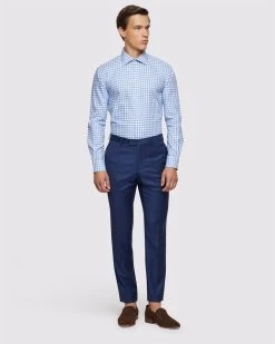 Oxford Men's Islington Regular Fit Checked Shirt - Sky 11 Oxford Men's Islington Regular Fit Checked Shirt - Sky -Fashion Menswear Shop cfe4ad7aa3cce6349c5556d11f03b4b1