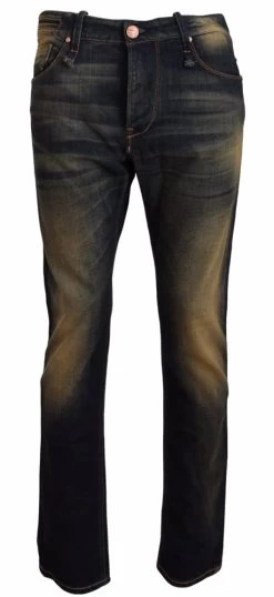 Acht Blue Wash Cotton Denim Slim Fit Mens Jeans