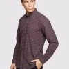 Oxford Men's Uxbridge Regular Ft Checked Shirt - Navy/Tan