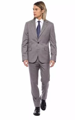 Billionaire Italian Couture Gray Wool Suit