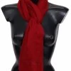 Missoni Red Cashmere Unisex Neck Wrap Fringes Scarf