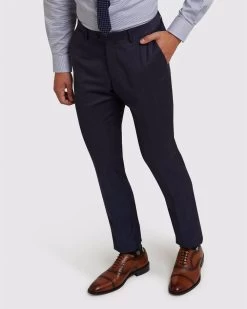 Oxford Men's Auden Wool Stretch Check Suit Trousers - Blue -Fashion Menswear Shop d36cf264c6d929c77b5920c6054e0c28