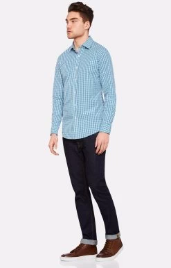 Oxford Men's Beckton Checked Shirt - Green 12 Oxford Men's Beckton Checked Shirt - Green -Fashion Menswear Shop d3a08f90794a928466ff11863b2d1c7c