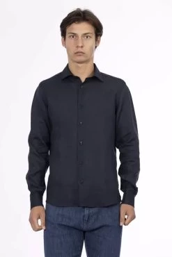 Baldinini Trend Blue Linen Shirt